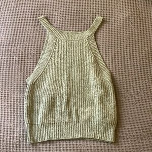 Sweater tank top halter cut